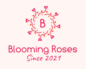 Spring Rose Wreath logo design