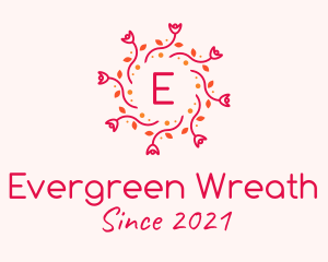 Spring Rose Wreath logo design