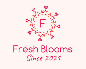 Spring Rose Wreath logo design