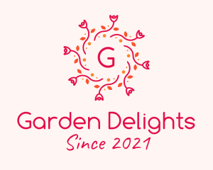 Spring Rose Wreath logo design