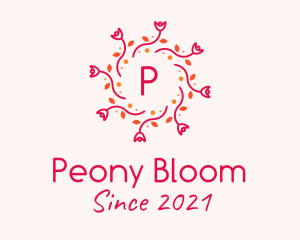 Spring Rose Wreath logo design