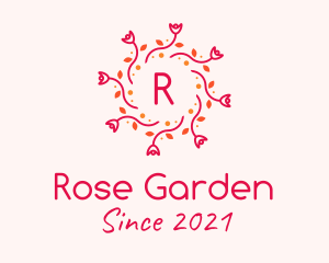 Spring Rose Wreath logo design