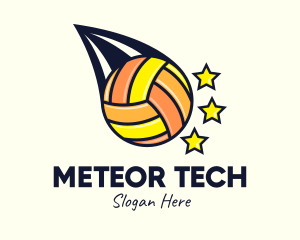 Volleyball Comet Stars logo design