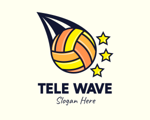 Volleyball Comet Stars logo design