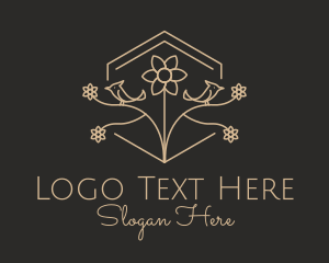 Elegant Flower Bird  logo