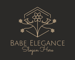 Elegant Flower Bird  logo design