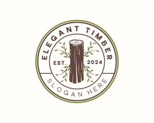 Wood Log Leaf  logo