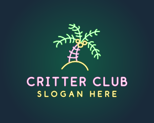 Neon Coconut Tree  logo design