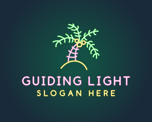 Neon Coconut Tree  logo design