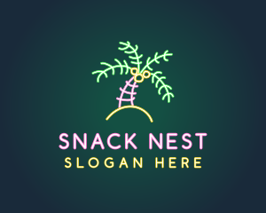 Neon Coconut Tree  logo design