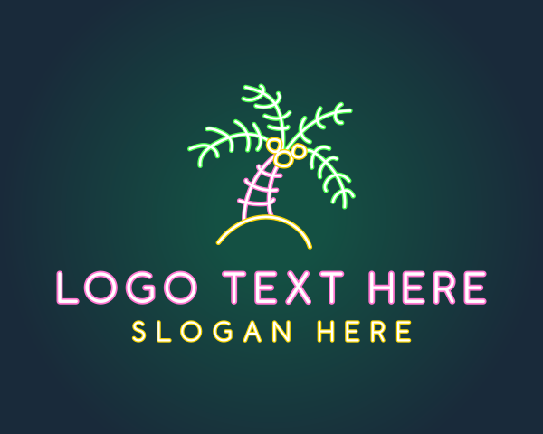 Neon Coconut Tree  logo