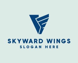 Flying Wing Letter V logo