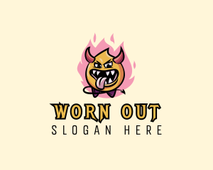 Tongue Out Demon Horns logo design