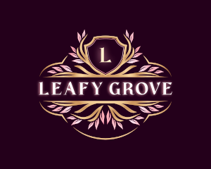 Floral Leaves Crest logo