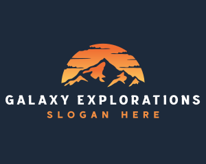 Travel Sunset Mountain logo design