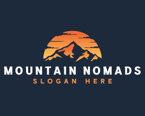 Travel Sunset Mountain logo design