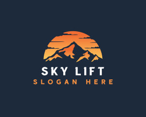 Travel Sunset Mountain logo design