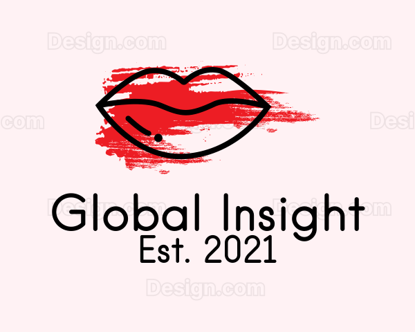 Lipstick Paint Brushstroke Logo