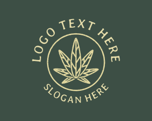 Cannabis Leaf Line Art logo