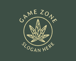 Cannabis Leaf Line Art logo