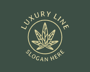 Cannabis Leaf Line Art logo design