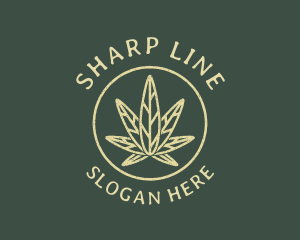 Cannabis Leaf Line Art logo design