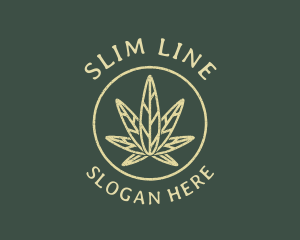 Cannabis Leaf Line Art logo design