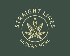 Cannabis Leaf Line Art logo design