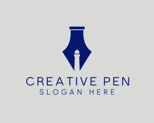 Lighthouse Fountain Ink Pen  logo design