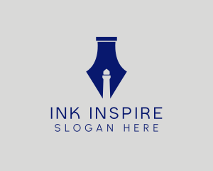 Lighthouse Fountain Ink Pen  logo design