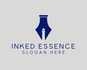 Lighthouse Fountain Ink Pen  logo design