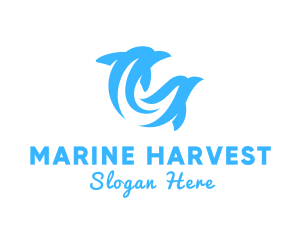 Blue Marine Dolphins logo design