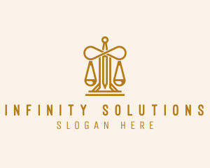 Sword Infinity Scales logo design