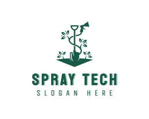 Shovel Hose Spray Gardening logo design