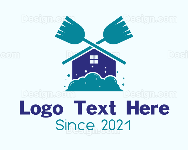 Home Cleaning Broom Logo