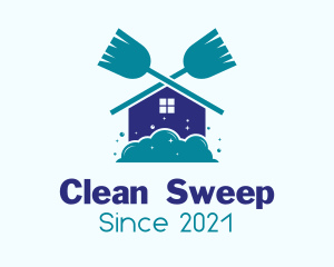 Home Cleaning Broom logo design