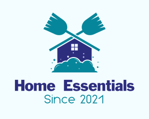 Home Cleaning Broom logo design