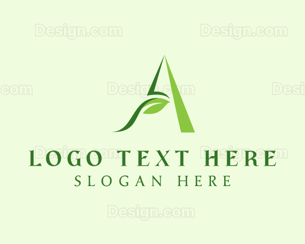 Herbal Leaf Letter A Logo