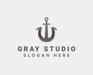 Gray Horseshoe Anchor  logo