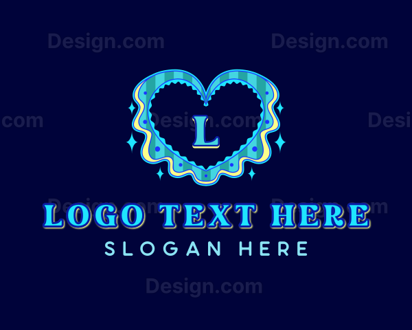 Retro Heart Lace Logo