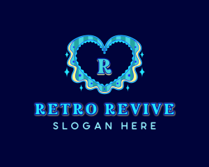 Retro Heart Lace logo design