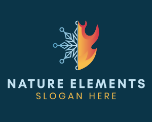 Snow & Fire Elements logo design