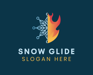 Snow & Fire Elements logo design