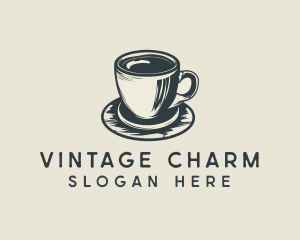 Vintage Coffee Cup Saucer logo design