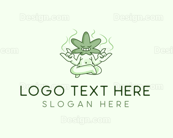 Marijuana Leaf Yoga Logo