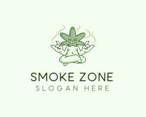 Marijuana Leaf Yoga logo design