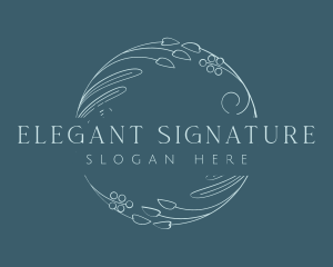 Elegant Ornamental Wreath  logo design