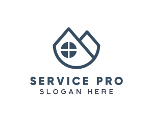 Real Estate Roofing Service logo design