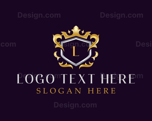 Luxurious Crown Shield Crest Logo