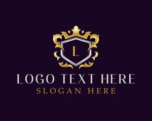 Luxurious Crown Shield Crest Logo